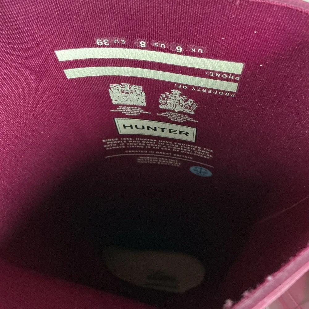 Hunter Boots Women's Original Matta Tall Rain Boots - Violet Purple - Size 8 - Picture 6 of 7